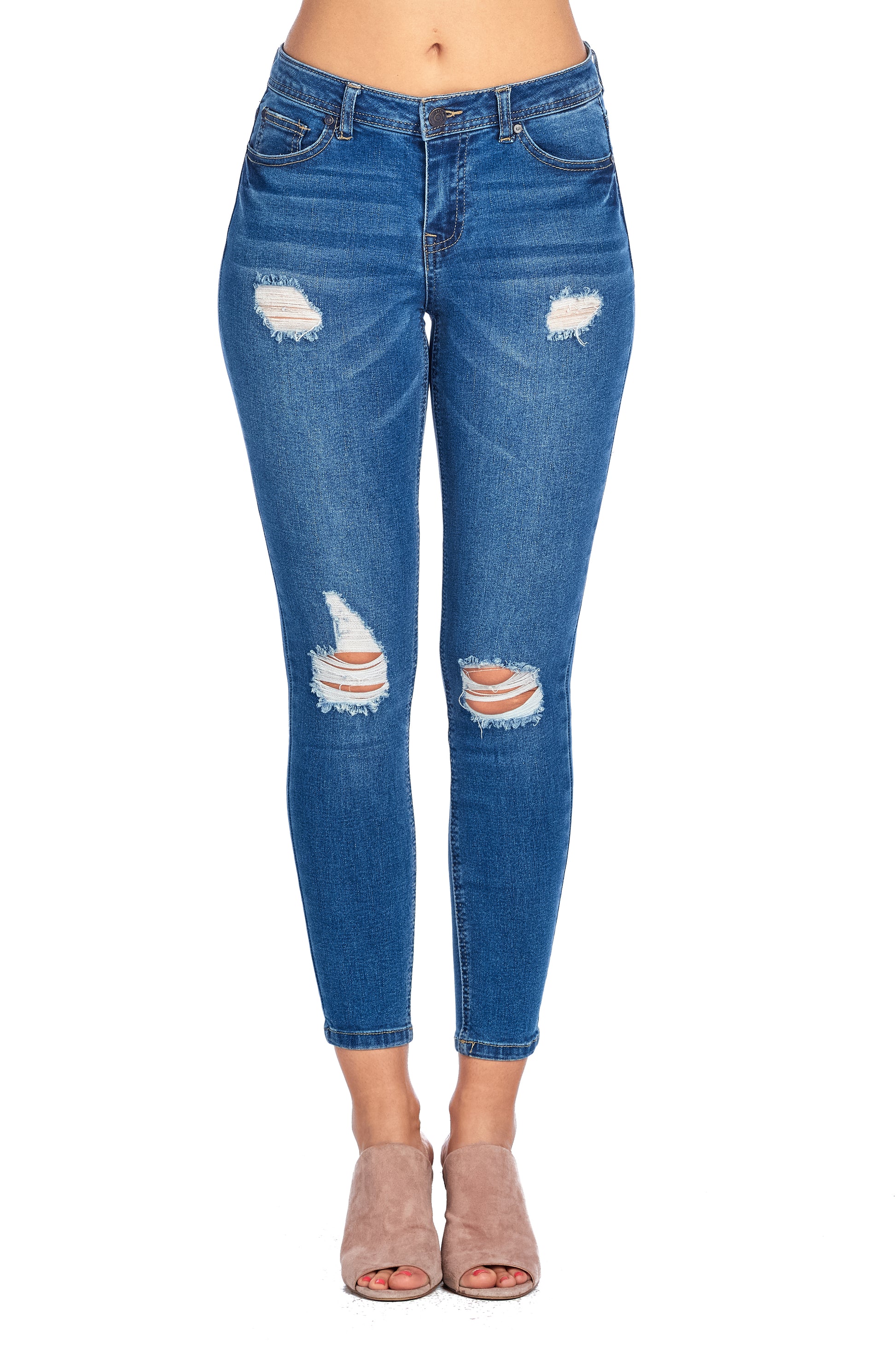 DP9967 Sculpting Ripped Jeans - FashionPosh