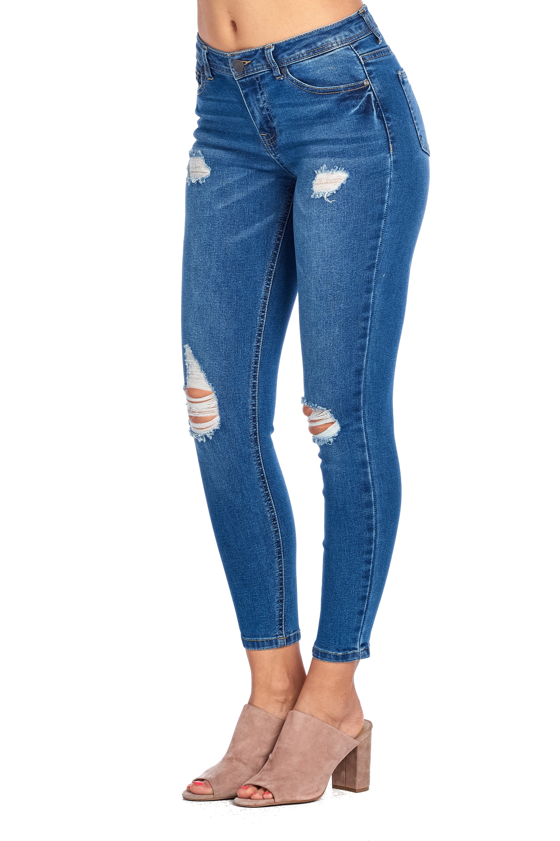 DP9967 Sculpting Ripped Jeans - FashionPosh