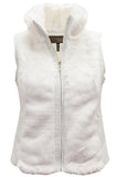 FV12 Faux Fur Vest W/ Pu Leather Trims - FashionPosh
