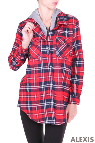 TPT148 Hooded Flannel Plaid Shirt (More color options) - FashionPosh