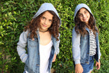 Kids Hooded Denim Jacket - FashionPosh