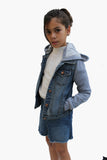 Kids Hooded Denim Jacket - FashionPosh