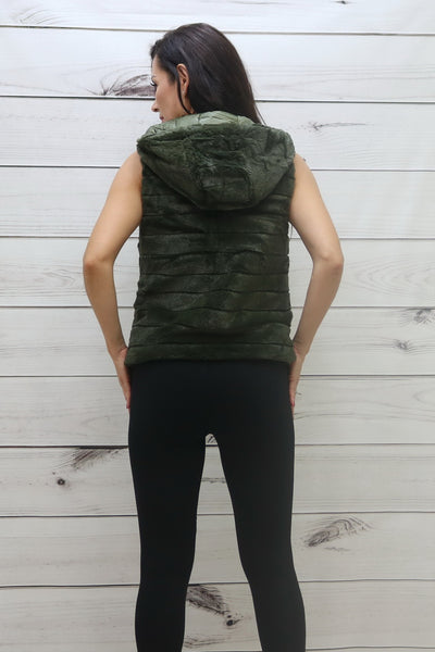Chic Reversible Vest with Hoodie - FashionPosh