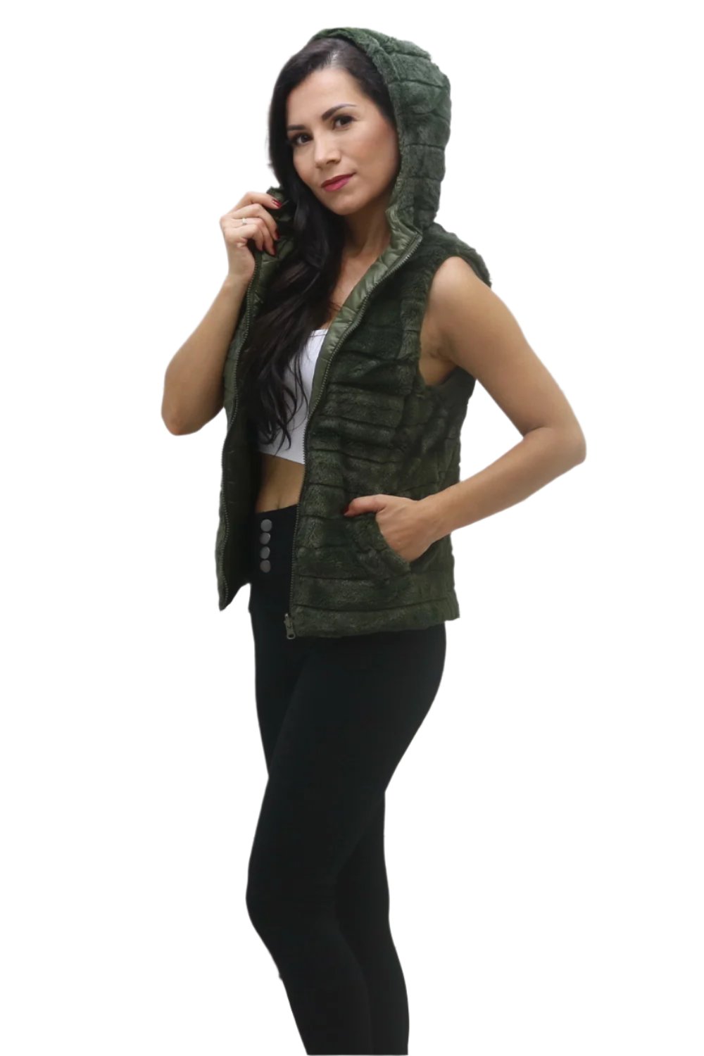 Chic Reversible Vest with Hoodie - FashionPosh