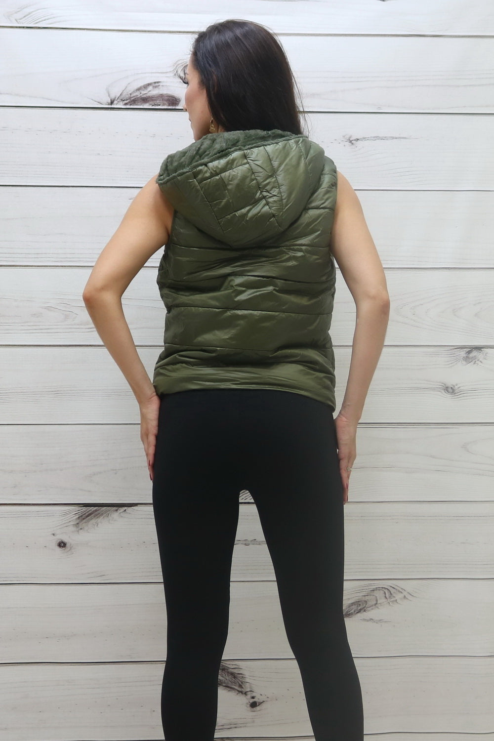 Chic Reversible Vest with Hoodie - FashionPosh