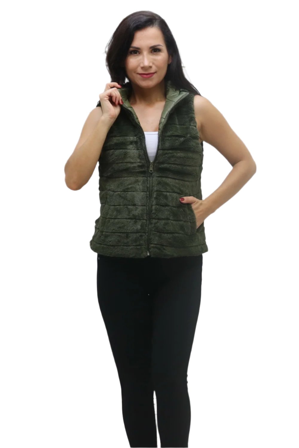 Chic Reversible Vest with Hoodie - FashionPosh