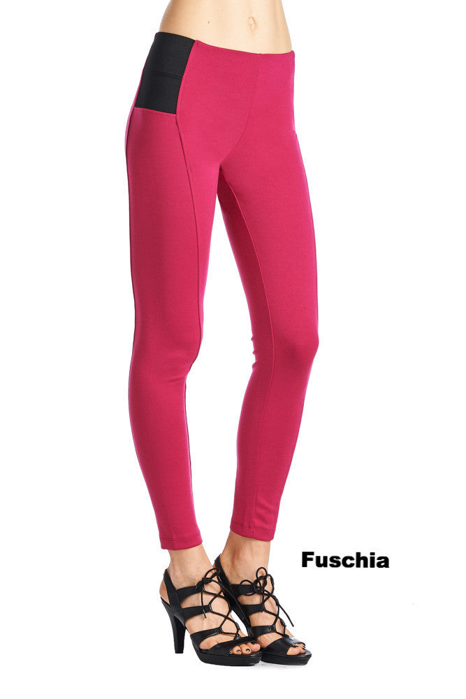 P800/R051 Ci Sono High Waist Ponte Leggings (More color options) - FashionPosh