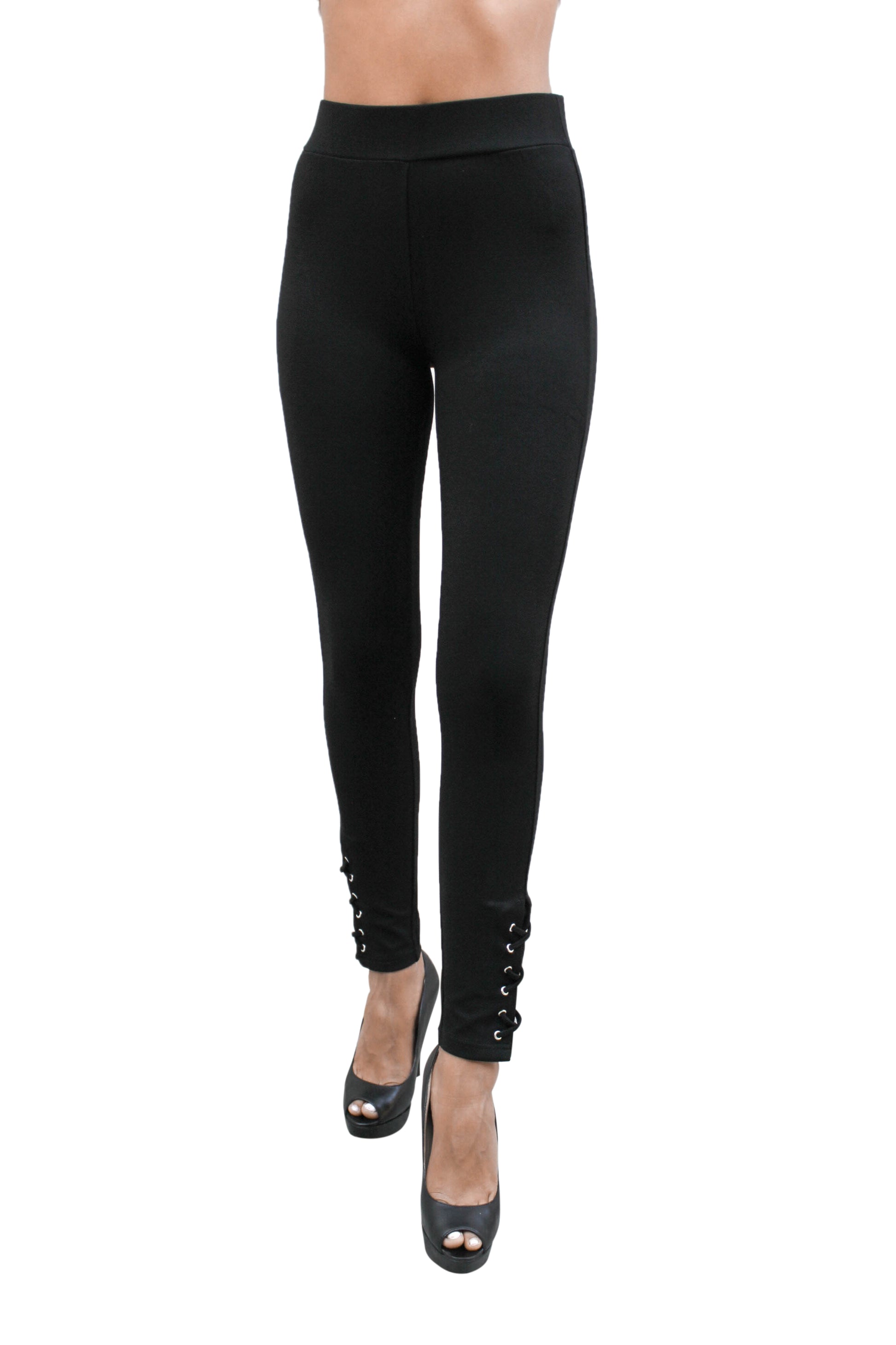 PP117 Ci Sono Ponte Leggings W/Ankle Design - FashionPosh