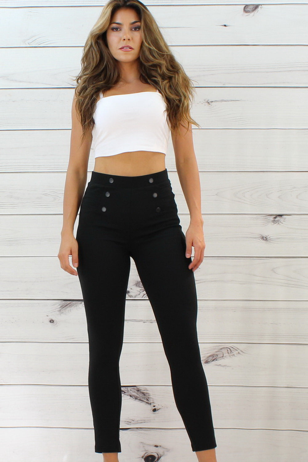 Ci Sono Button Down Ponte Leggings
