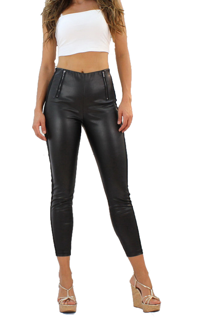 Womens High Waist Faux Leather Leggings Stretchy Pants | eBay