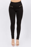 CiSono High Waisted Leggings W/ Zipper Accent