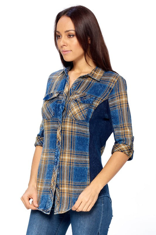 Ci Sono Plaid Shirt - FashionPosh