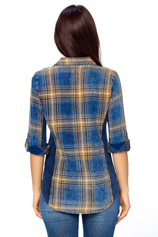 Ci Sono Plaid Shirt - FashionPosh