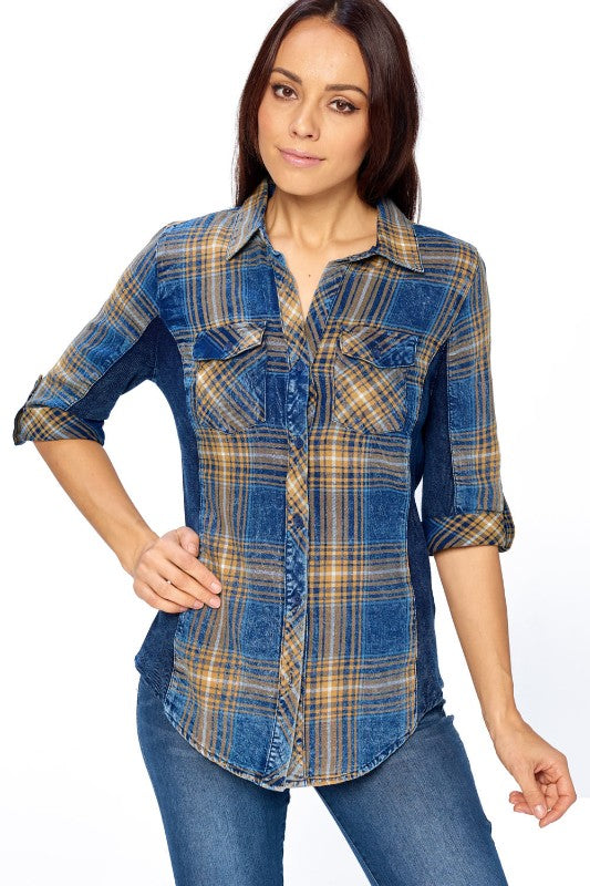 Ci Sono Plaid Shirt - FashionPosh