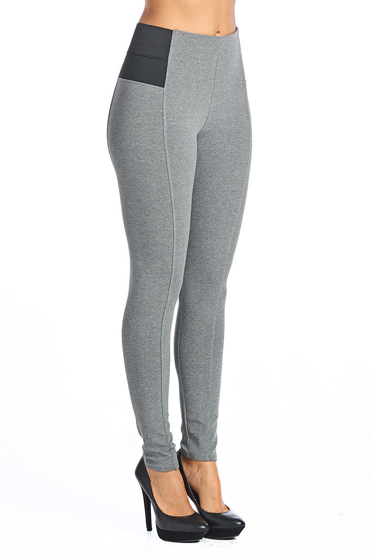 P800/R051 Ci Sono High Waist Ponte Leggings (More color options) - FashionPosh