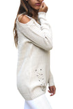 SW26250 Open Shoulder Lace Up Sweater (More Color Options) - FashionPosh