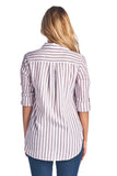 TP239 Stripe Pattern Button Down Shirt - FashionPosh