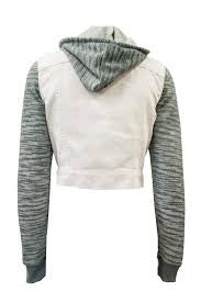 JK9595 Hooded White Denim Jacket - FashionPosh