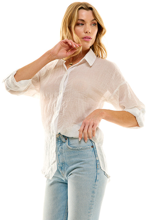 Button Down Linen Shirt - FashionPosh