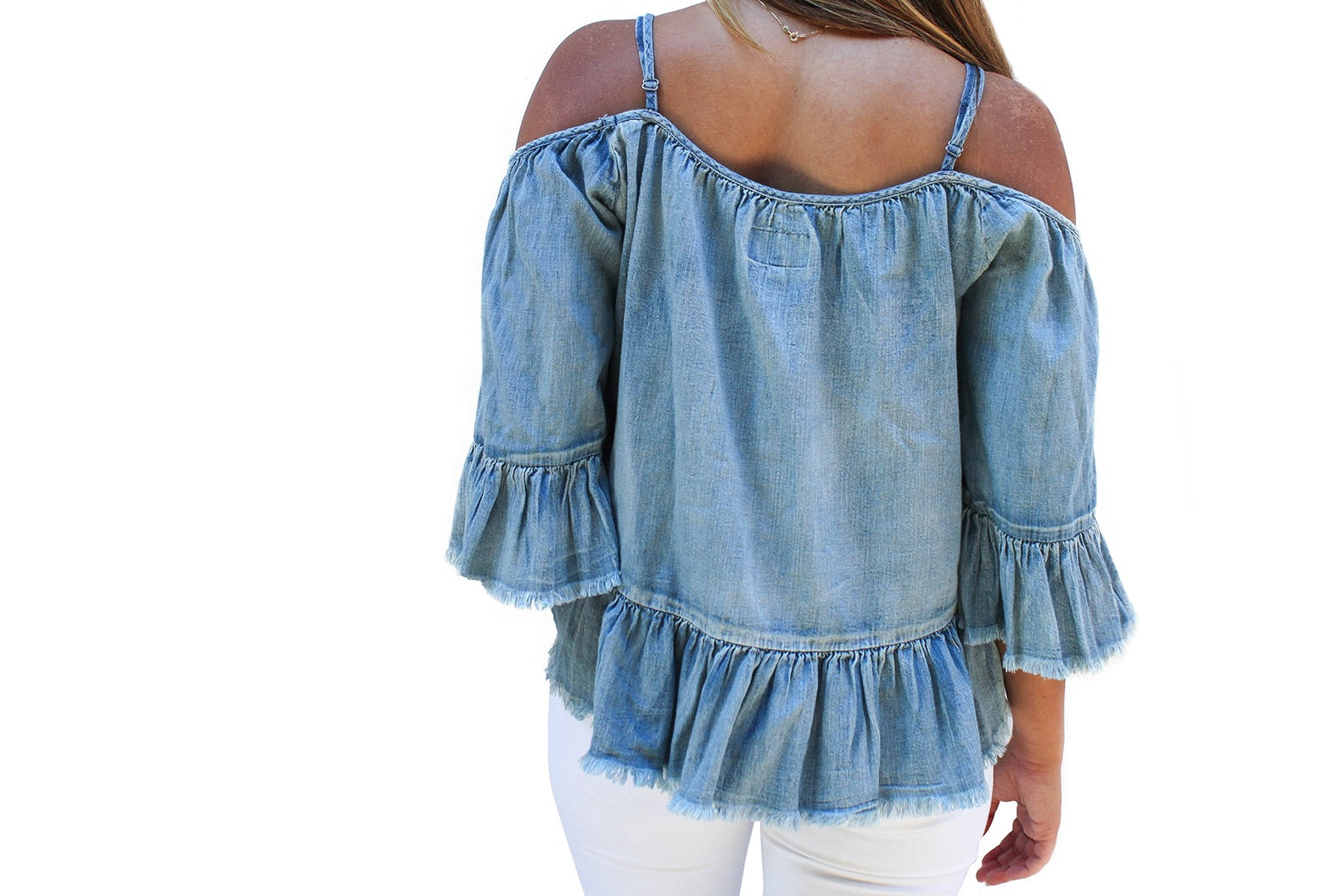 CTP114 Off Shoulder Ruffle Top - FashionPosh