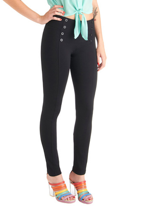 P1860 Botton Detailed Ponte Leggings (More color options) - FashionPosh