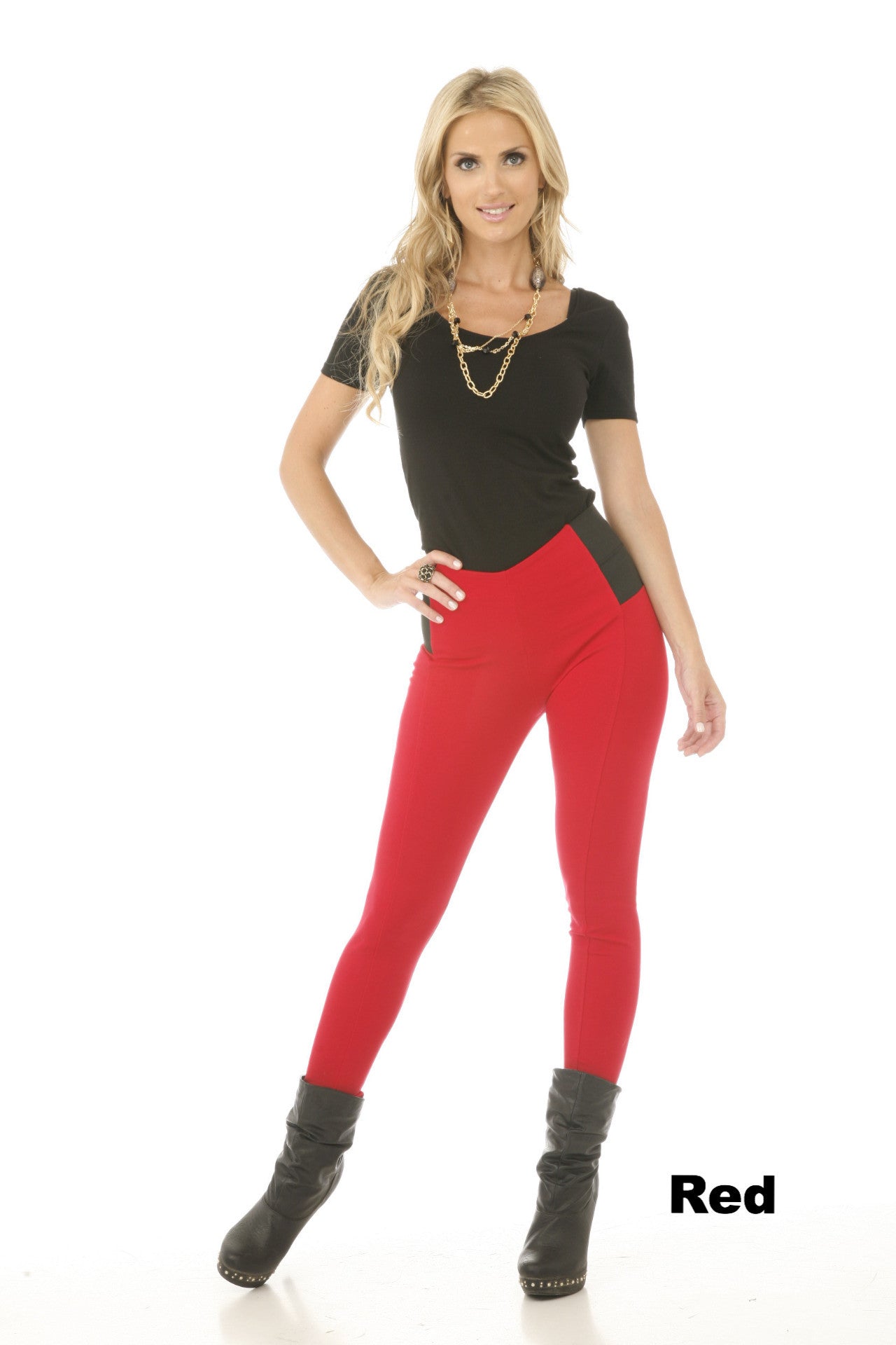 P800/R051 Ci Sono High Waist Ponte Leggings (More color options) - FashionPosh