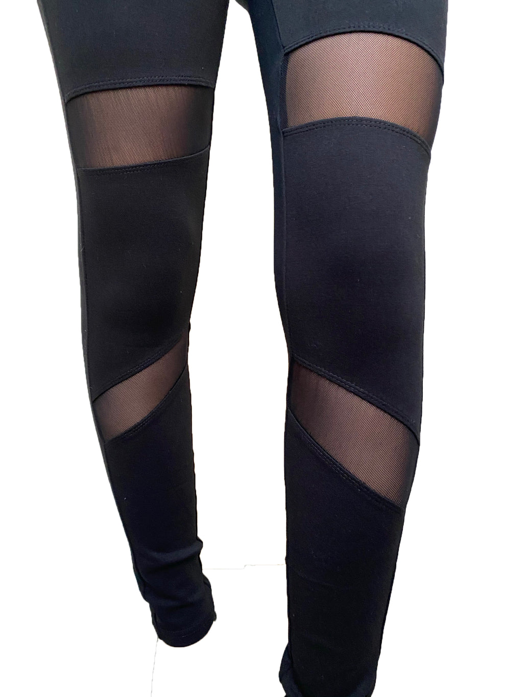 CiSono High Waist workout Leggings W/Mesh Stripes