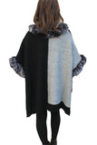 Poncho Shawl W/ Faux Fur - FashionPosh