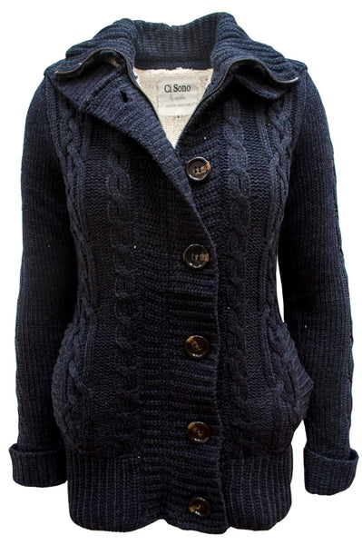 SW26036 Hooded Cardigan Sweater - FashionPosh